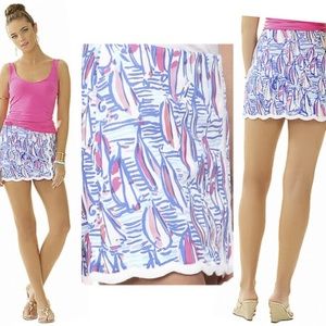 Lilly Pulitzer Michelina Sailboat Scalloped Skort